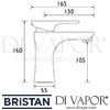Bristan Hourglass 1 Hole Bath Filler Tap Dimensions
